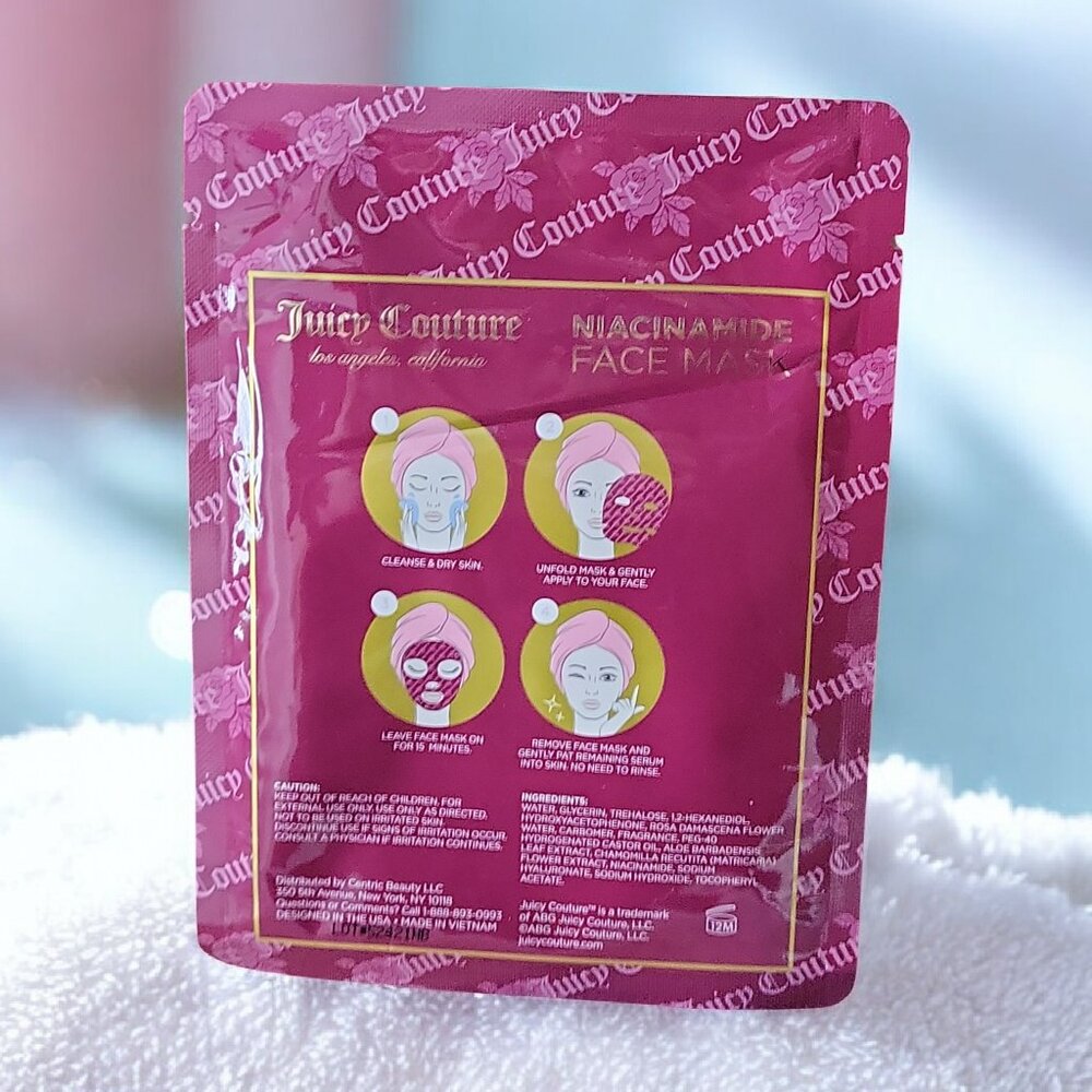 Juicy Couture Niacinamide Face Mask | Hydrating Sheet Mask | NWT - Picture 2 of 2